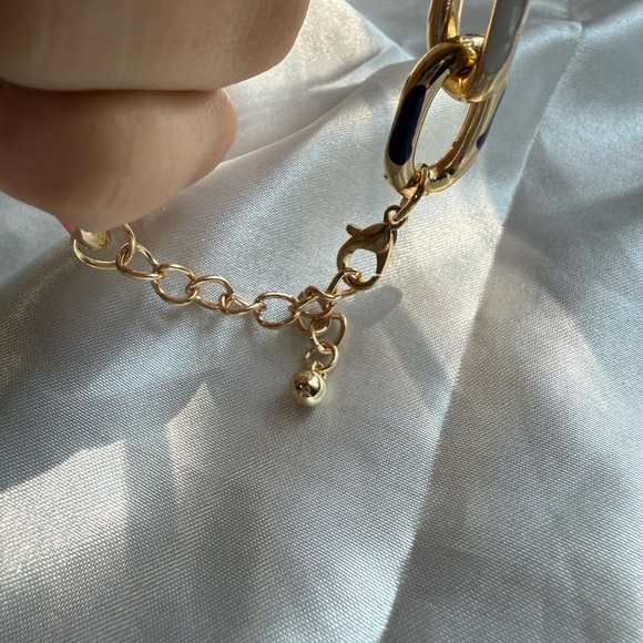 Anthropologie adjustable waterproof Multicolor Gold Chain Bracelet - Picture 7 of 8